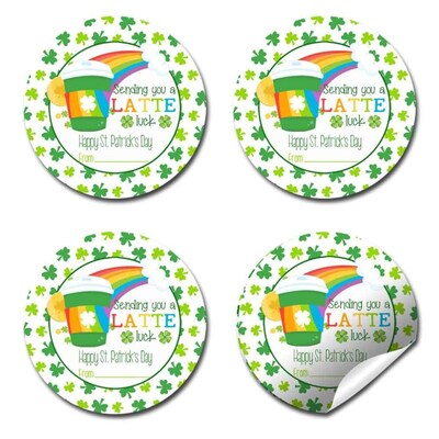 Latte Luck St. Patrick's Day Party Favor Stickers - image6